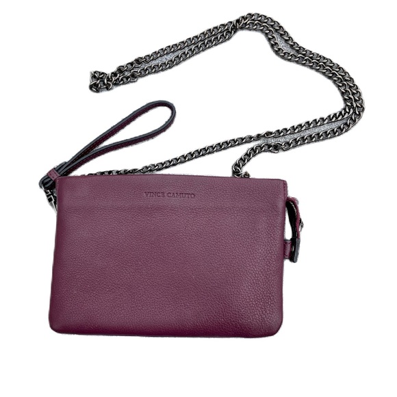 Vince Camuto Handbags - EUC Vince Camuto plum leather crossbody wristlet clutch wallet